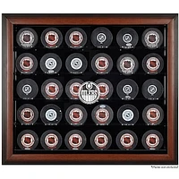 Edmonton Oilers 30-Puck Brown Display Case