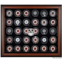 Edmonton Oilers 30-Puck Brown Display Case