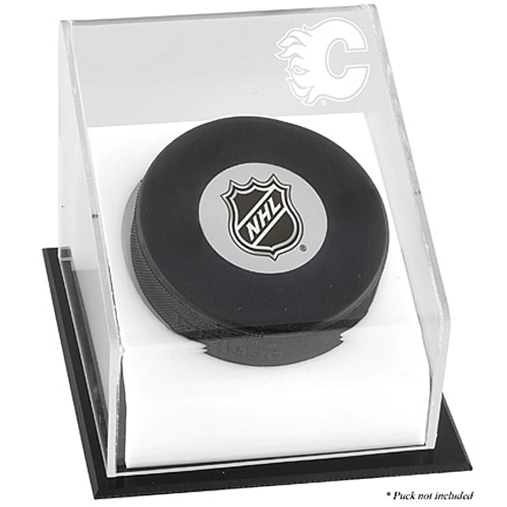 Calgary Flames Puck Deluxe Logo Display Case