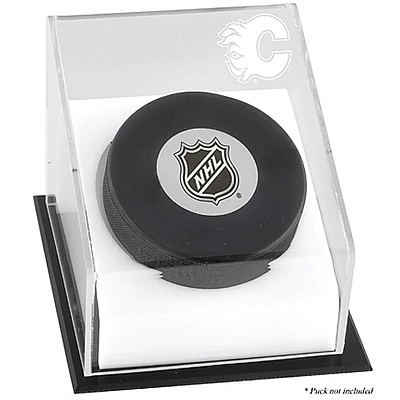 Calgary Flames Puck Deluxe Logo Display Case