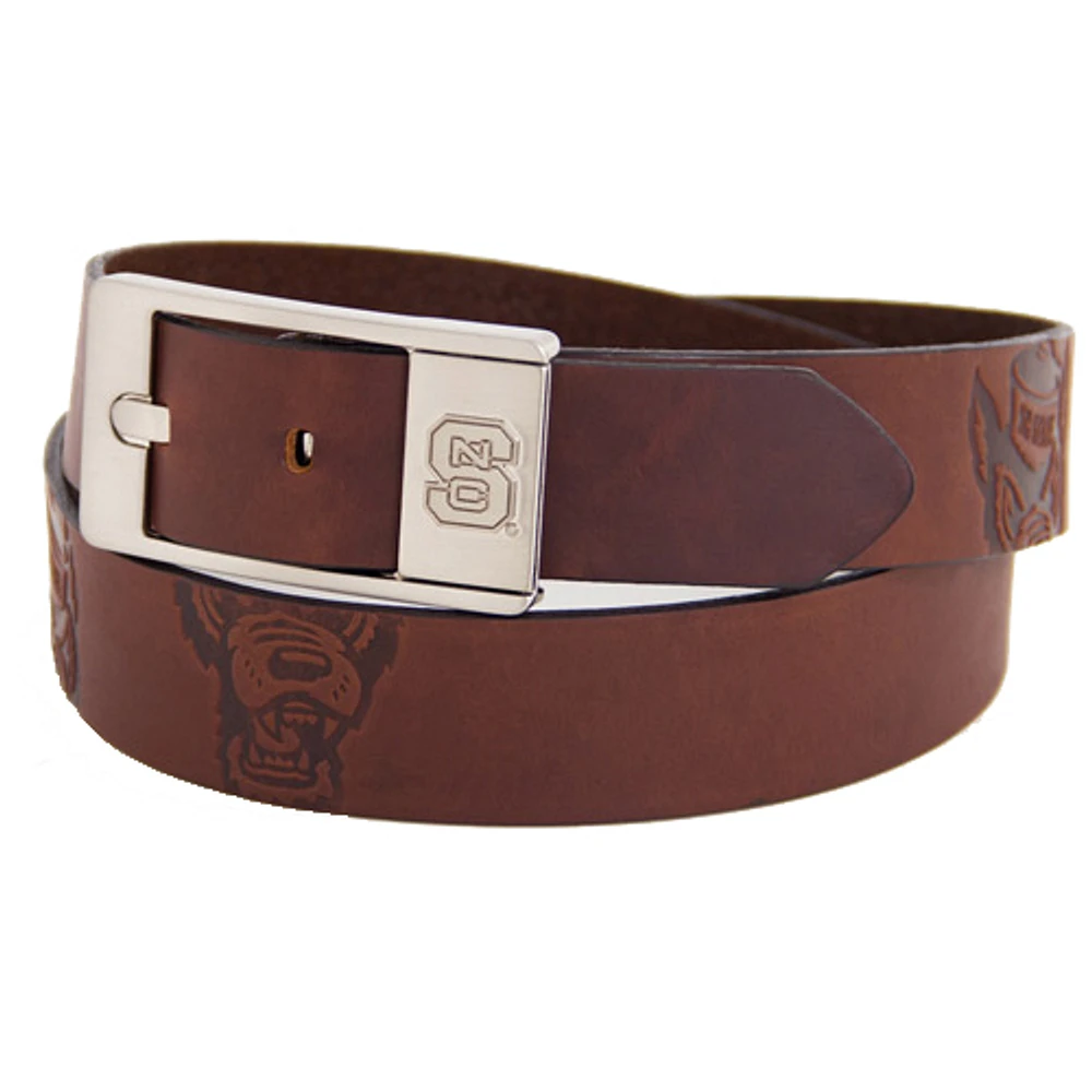 North Carolina State Wolfpack Brandish Leather Belt - Brown