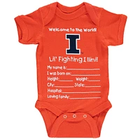 Illinois Fighting Illini Newborn Welcome to the World Creeper - Orange