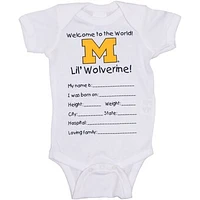 Michigan Wolverines Newborn Welcome to the World Creeper - White