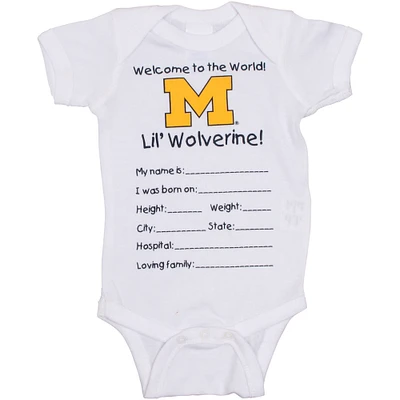 Michigan Wolverines Newborn Welcome to the World Creeper - White