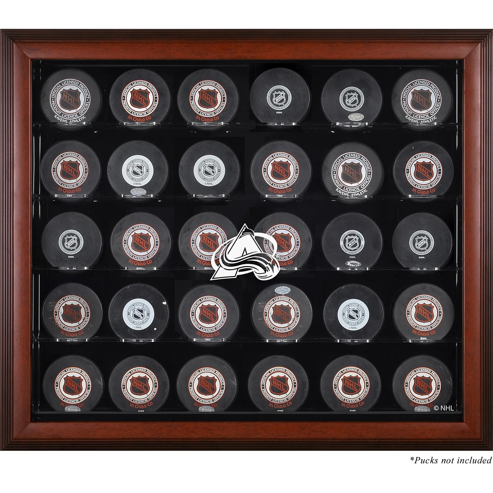 Colorado Avalanche 30-Puck Mahogany Display Case