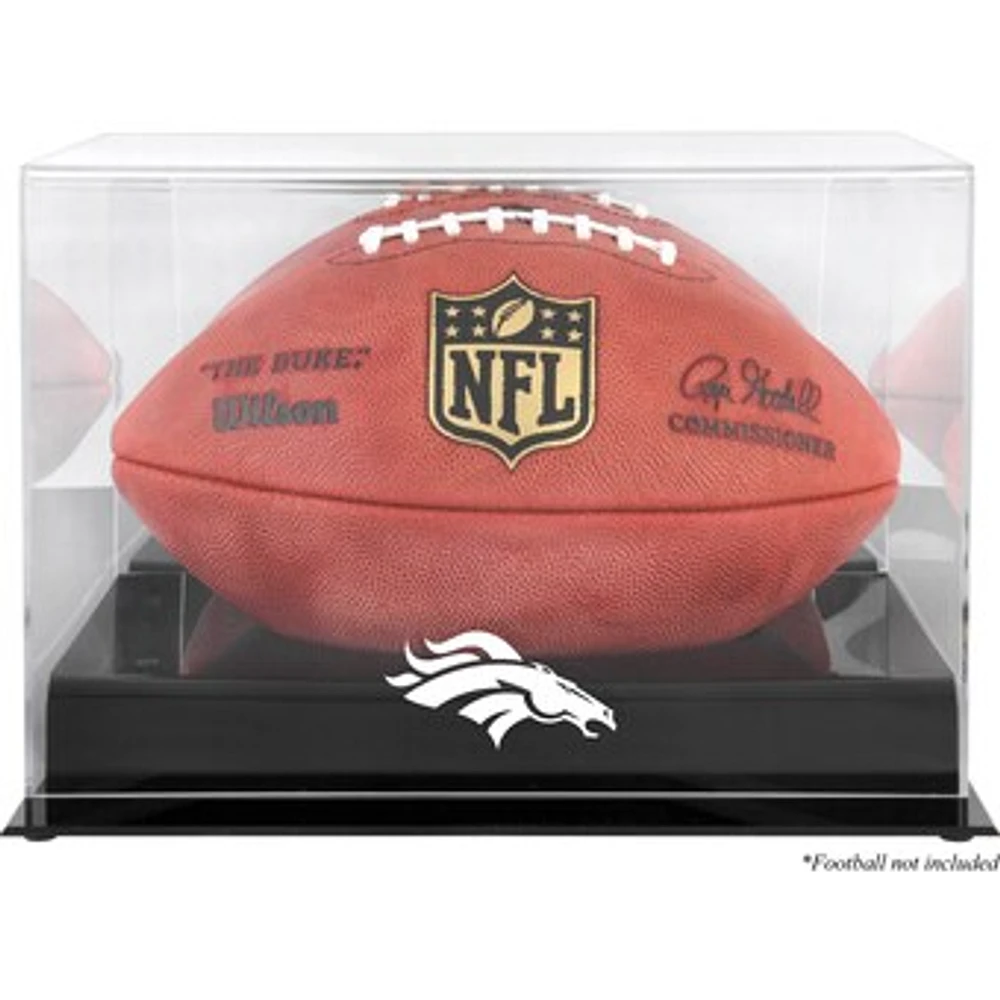 Denver Broncos Black Base Football Logo Display Case with Mirror Back