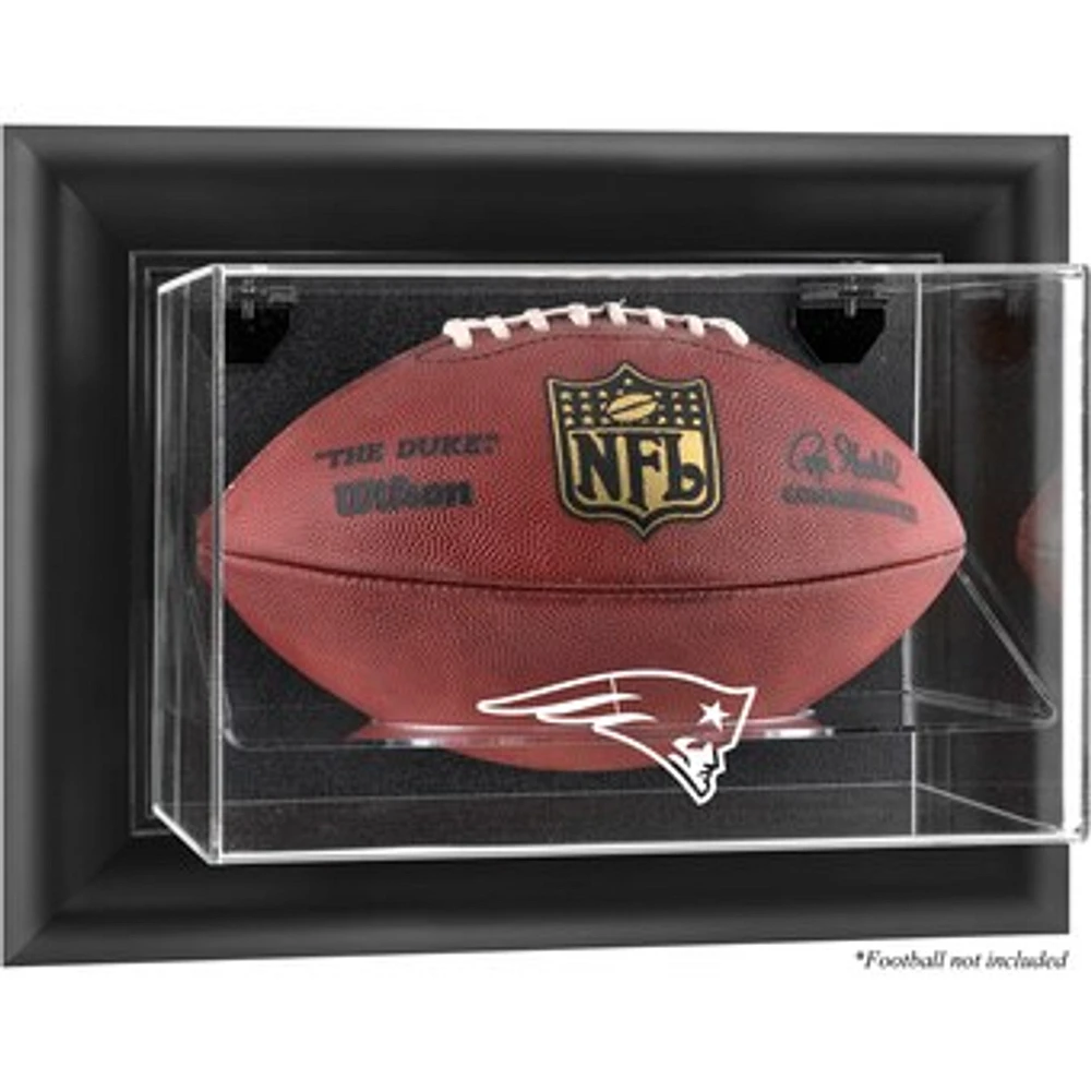 New England Patriots Black Framed Wall-Mountable Football Display Case