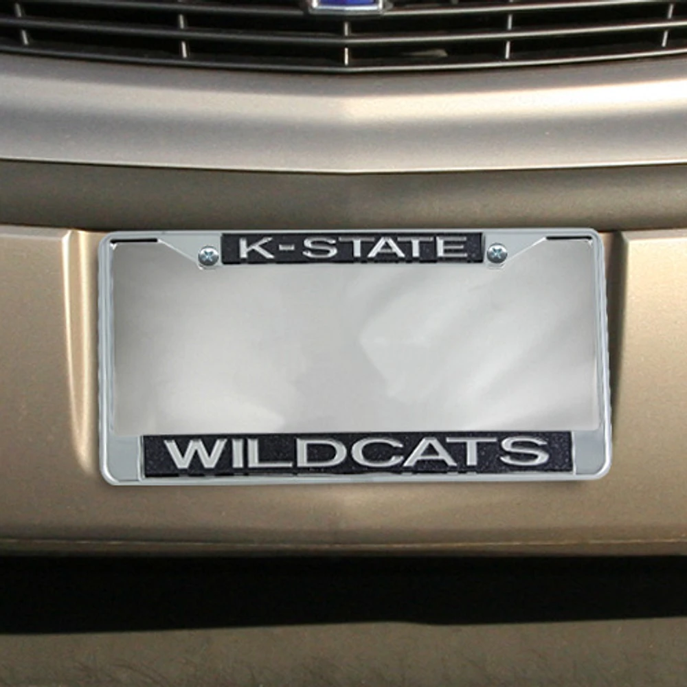 Kansas State Wildcats Glitter License Plate Frame - Black