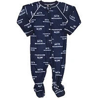 Seattle Seahawks Infant Piped Raglan Full Zip Coverall - College Navy