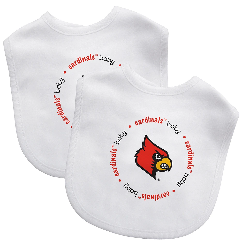 Infant Louisville Cardinals White 2-Pack Baby Bibs