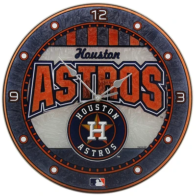 Houston Astros 12'' Art Glass Wall Clock