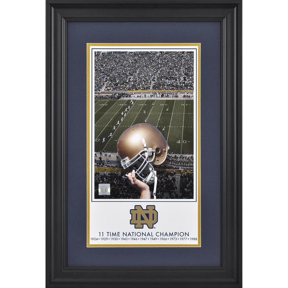 Notre Dame Fighting Irish Framed 10'' x 18'' 11-Time Football National Champions Legacy Print