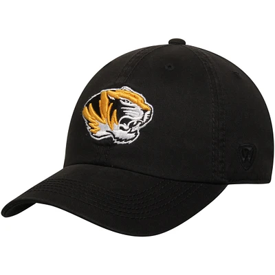 Men's Top of the World Black Missouri Tigers Solid Crew Adjustable Hat