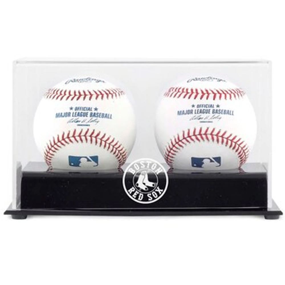 Boston Red Sox Deluxe Two Baseball Cube Logo Display Case