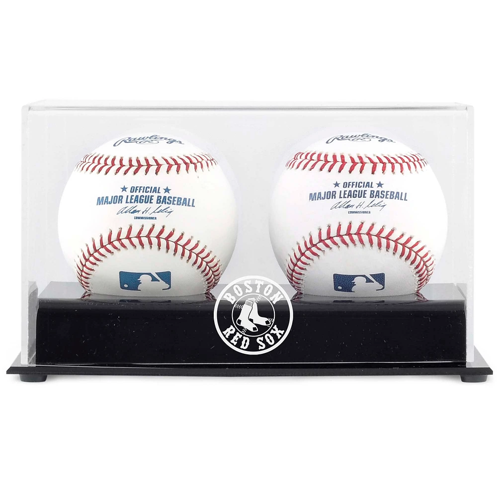 Boston Red Sox Deluxe Two Baseball Cube Logo Display Case