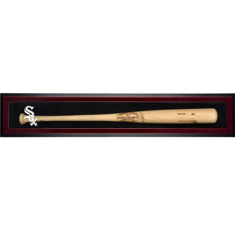 Chicago White Sox Logo Mahogany Framed Wall-Mounted Single Bat Display Case