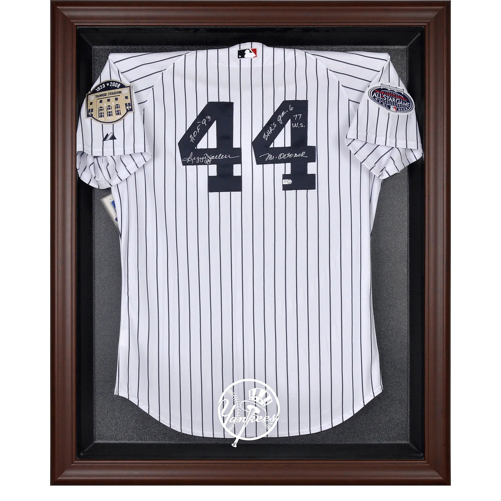 New York Yankees Brown Framed Logo Jersey Display Case