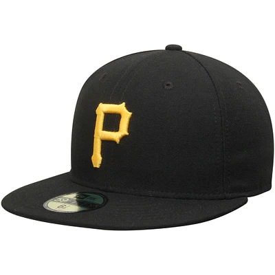 Men's New Era Black Pittsburgh Pirates AC On-Field 59FIFTY Game Performance Fitted Hat