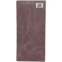 Oklahoma State Cowboys Leather Secretary Wallet with Concho - Brown