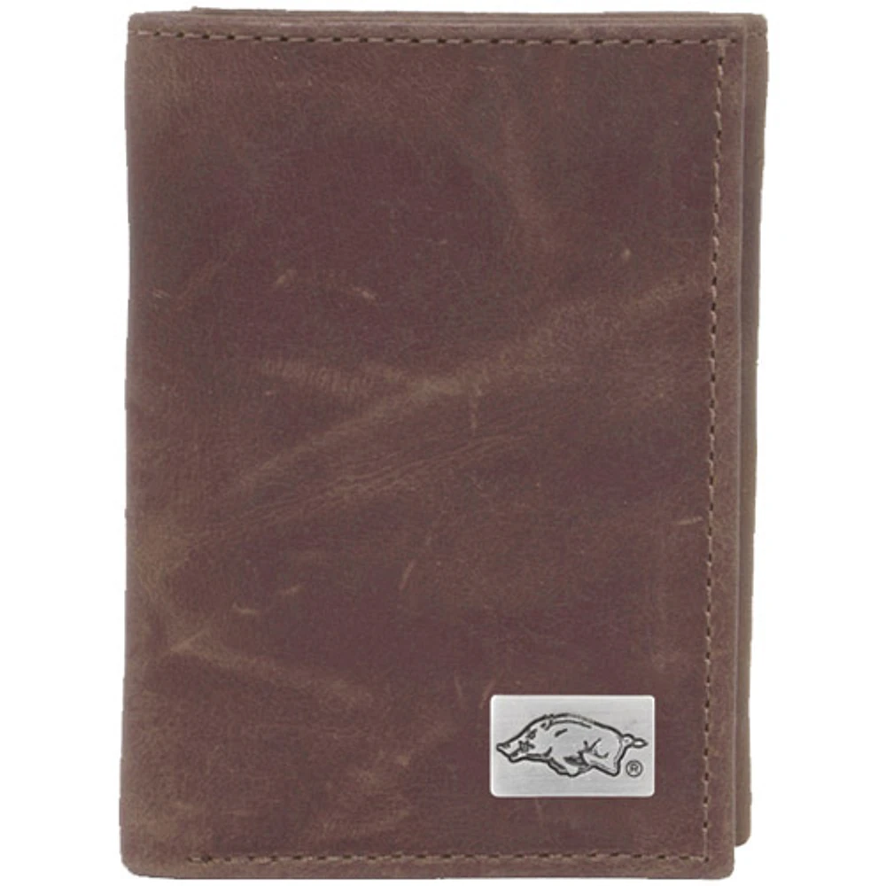 Arkansas Razorbacks Leather Trifold Wallet with Concho