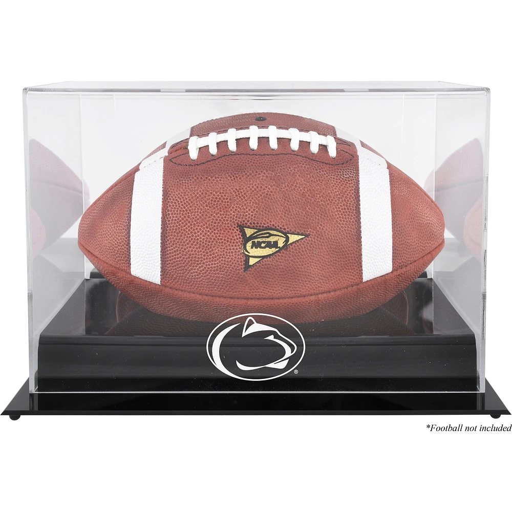 Penn State Nittany Lions Black Base Team Logo Football Display Case with Mirror Back