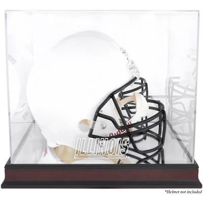 Illinois Fighting Illini Mahogany Helmet Display Case with Mirrored Back