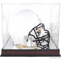 Louisville Cardinals Mahogany Base Logo Helmet Display Case with Mirror Back