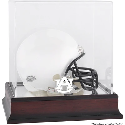 Auburn Tigers Mahogany Logo Mini Helmet Display Case with Mirror Back