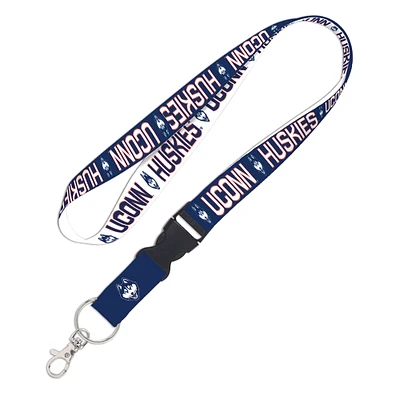 WinCraft UConn Huskies White Reversible Lanyard with Detachable Buckle