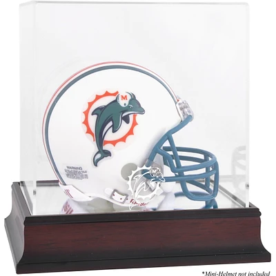 Miami Dolphins Mahogany Logo Mini Helmet Display Case