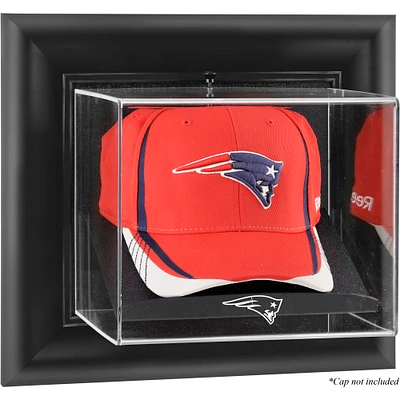 New England Patriots Black Framed Wall-Mountable Cap Logo Display Case