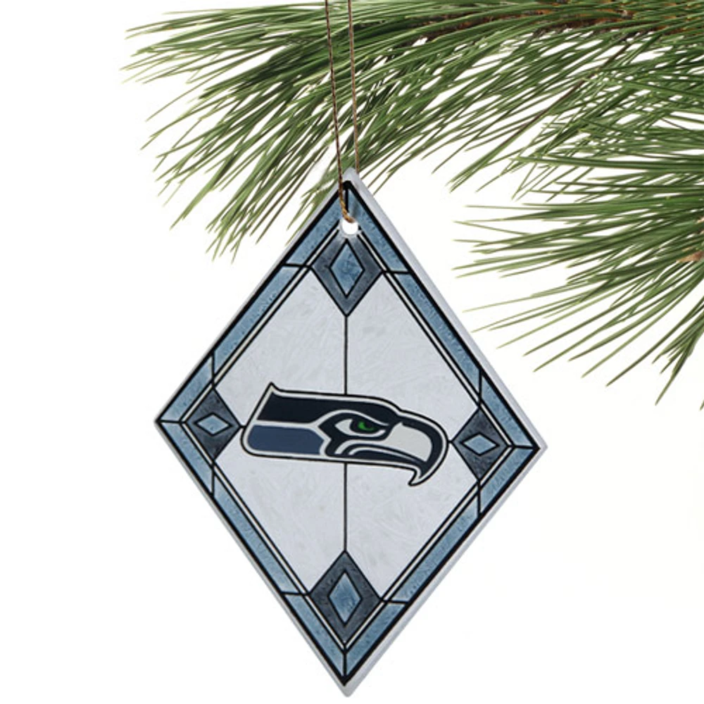 Seattle Seahawks Art Glass Ornament