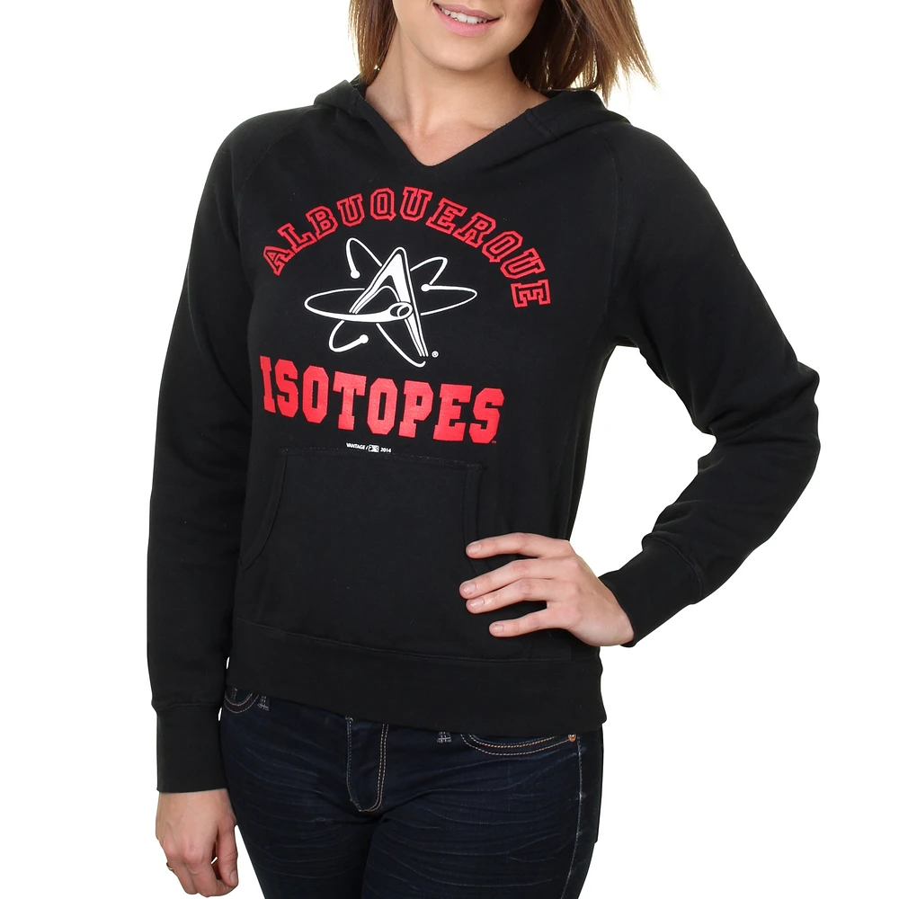 Albuquerque Isotopes Women's Premium Cotton V-Notch Fleece Hoodie - Black