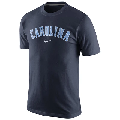 Nike North Carolina Tar Heels (UNC) College Wordmark T-Shirt - Navy Blue