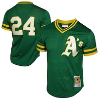 Men's Mitchell & Ness Rickey Henderson Athletics Cooperstown Mesh Batting Practice Jersey