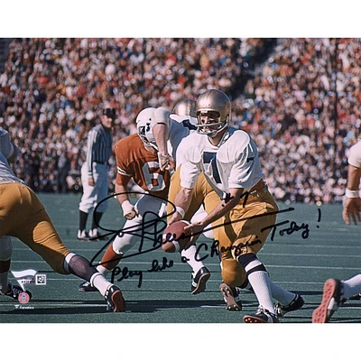 Joe Theismann Notre Dame Fighting Irish Autographed 8'' x 10'' Photograph with Play Like A Champion