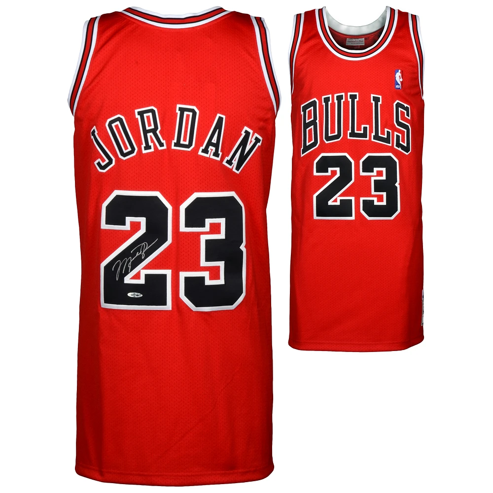Michael Jordan Chicago Bulls Autographed 1997-98 Mitchell & Ness Red Jersey-Upper Deck