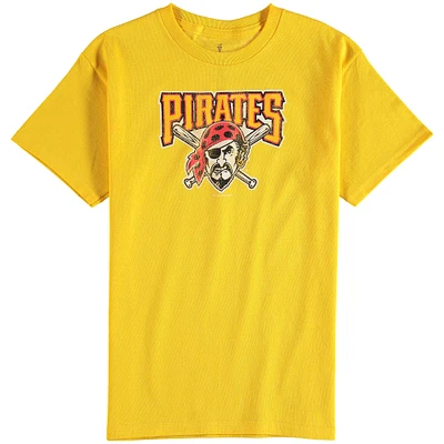 Pittsburgh Pirates Youth Distressed Logo T-Shirt - Gold