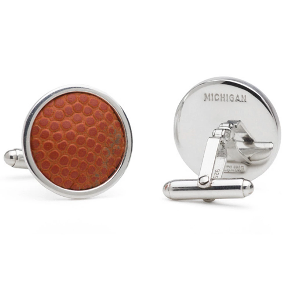Tokens & Icons Michigan Wolverines Game Used Basketball Cuff Links
