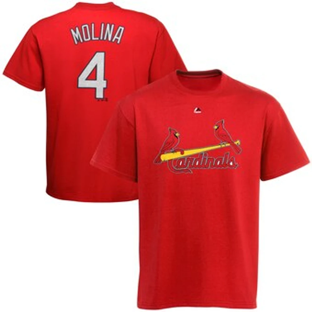 Men's Majestic Yadier Molina Red St. Louis Cardinals Big & Tall Official Player T-Shirt