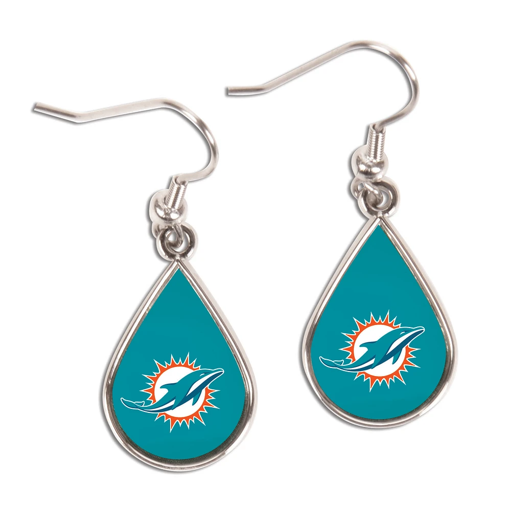 WinCraft Miami Dolphins Tear Drop Dangle Earrings