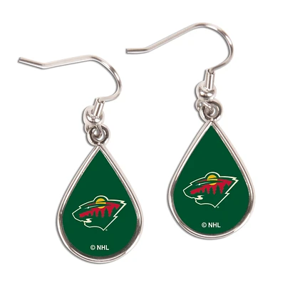 WinCraft Minnesota Wild Tear Drop Dangle Earrings