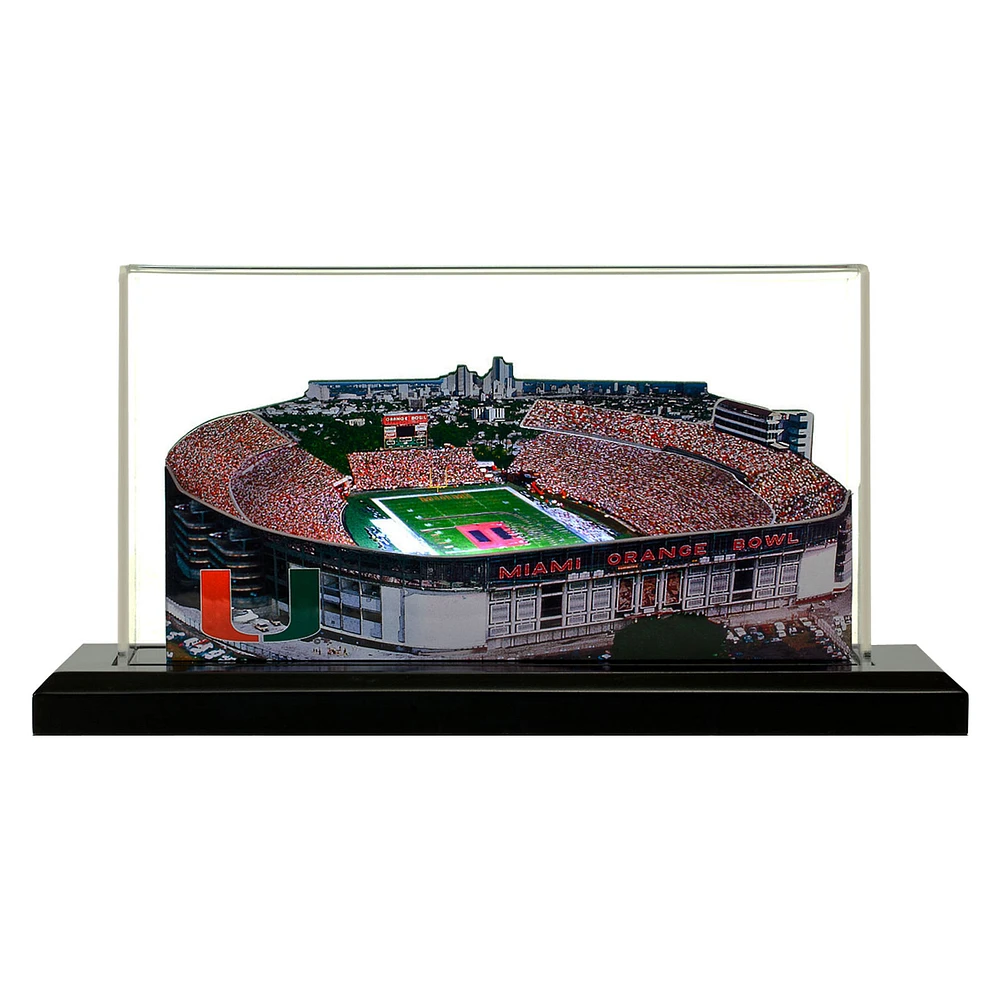 Miami Hurricanes 13" x 6" Light Up Stadium with Display Case