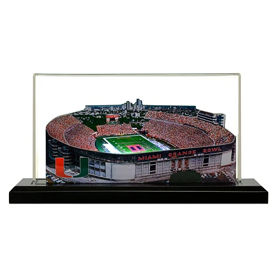 Miami Hurricanes 13" x 6" Light Up Stadium with Display Case