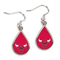 WinCraft Chicago Bulls Tear Drop Dangle Earrings