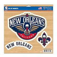 New Orleans Pelicans WinCraft 11" x 11" 3-Pack Vinyl Magnet Set