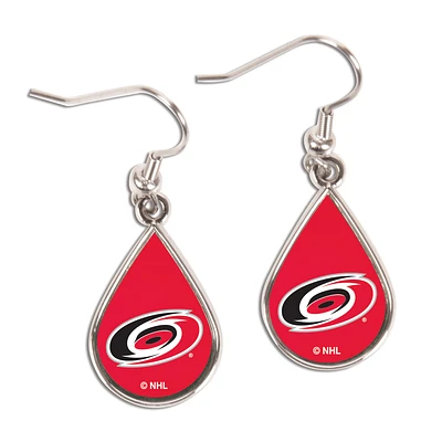 WinCraft Carolina Hurricanes Tear Drop Dangle Earrings