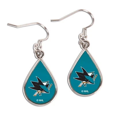 WinCraft San Jose Sharks Tear Drop Dangle Earrings