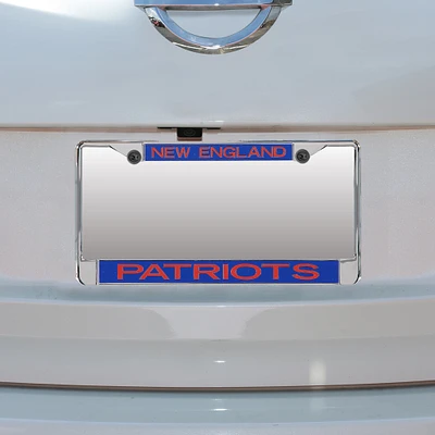 New England Patriots Mirror With Color Letters License Plate Frame