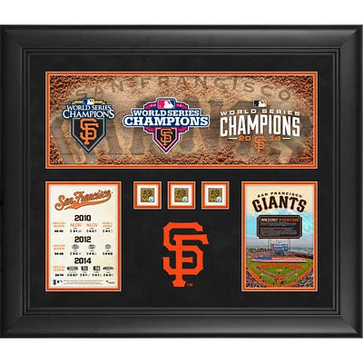 San Francisco Giants Framed 20" x 24" 2014 World Series Champions Multiple Championships Game-Used Dirt Collage